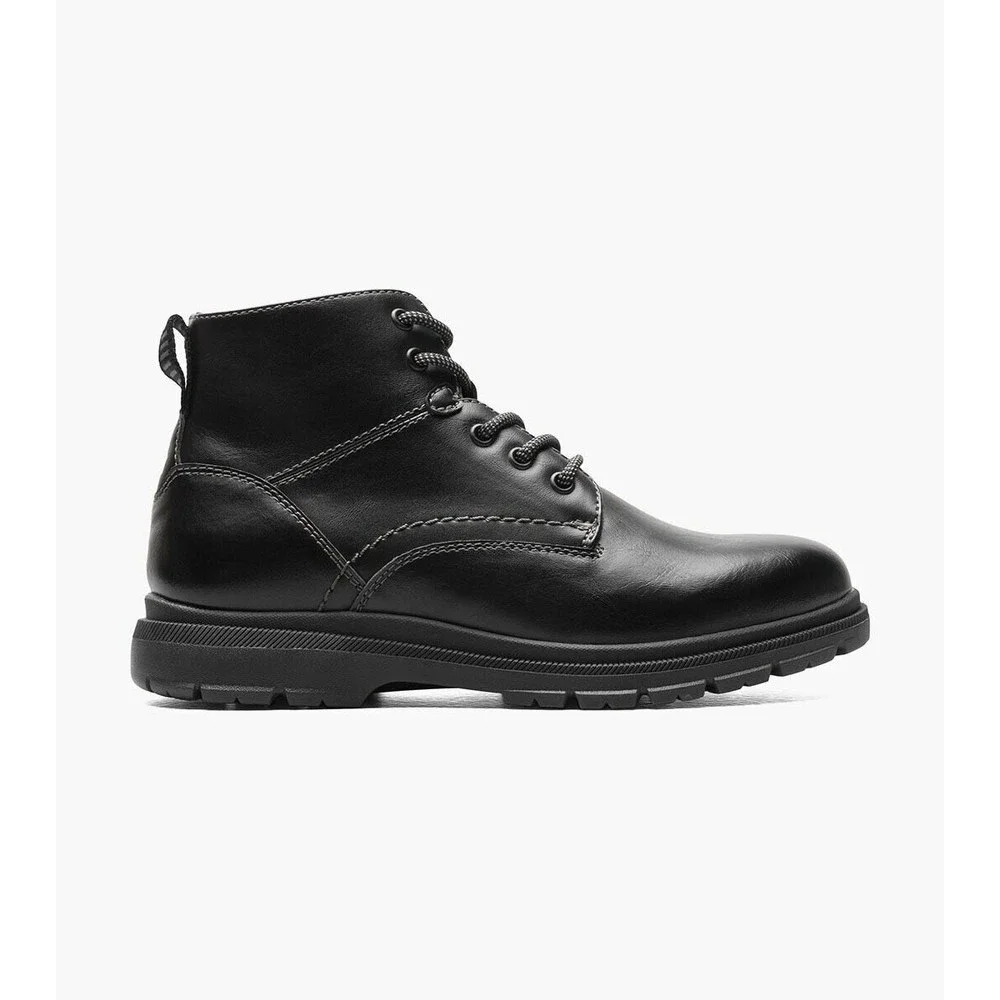 New Florsheim LOOKOUT JR. Plain Toe Lace Up Dress Boot Big Boys Youth 6 Black